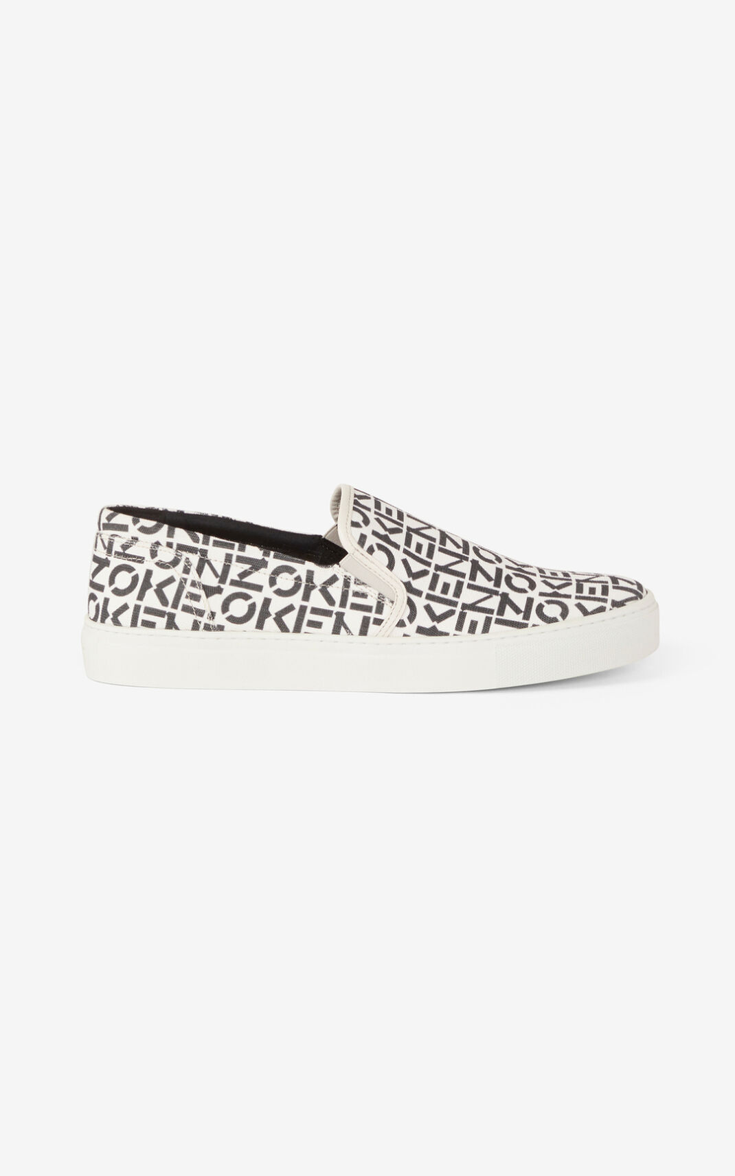 Kenzo K Skate Monogram laceless Zapatillas Hombre Gris | 1068594-IM